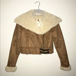 Women's Tan Shearling Jacket